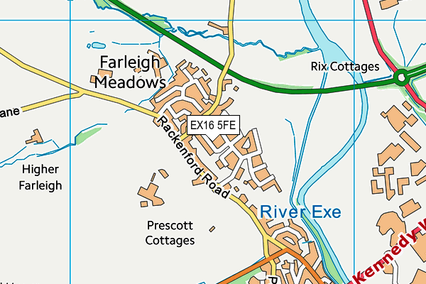 EX16 5FE map - OS VectorMap District (Ordnance Survey)