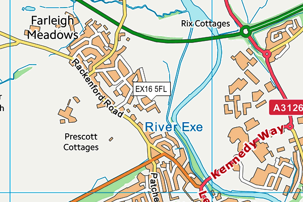 EX16 5FL map - OS VectorMap District (Ordnance Survey)