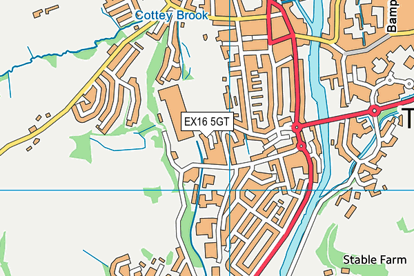 EX16 5GT map - OS VectorMap District (Ordnance Survey)