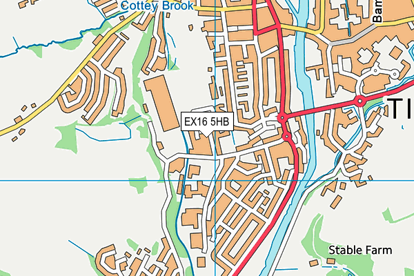 EX16 5HB map - OS VectorMap District (Ordnance Survey)