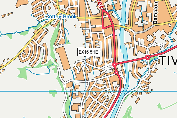 EX16 5HE map - OS VectorMap District (Ordnance Survey)