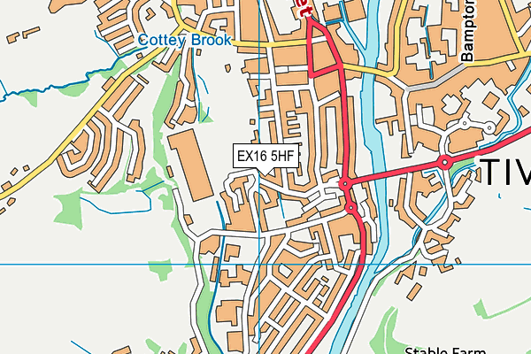 EX16 5HF map - OS VectorMap District (Ordnance Survey)