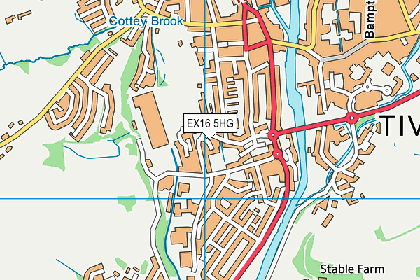 EX16 5HG map - OS VectorMap District (Ordnance Survey)