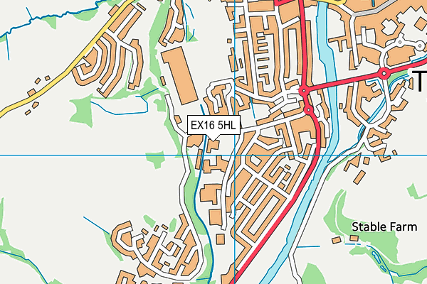 EX16 5HL map - OS VectorMap District (Ordnance Survey)