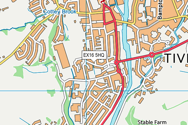EX16 5HQ map - OS VectorMap District (Ordnance Survey)
