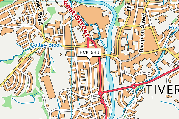 EX16 5HU map - OS VectorMap District (Ordnance Survey)