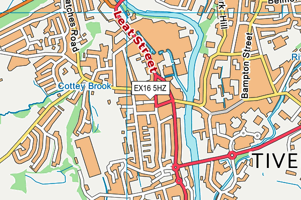 EX16 5HZ map - OS VectorMap District (Ordnance Survey)
