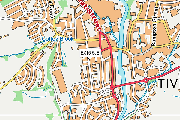 EX16 5JE map - OS VectorMap District (Ordnance Survey)