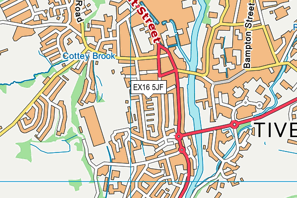 EX16 5JF map - OS VectorMap District (Ordnance Survey)