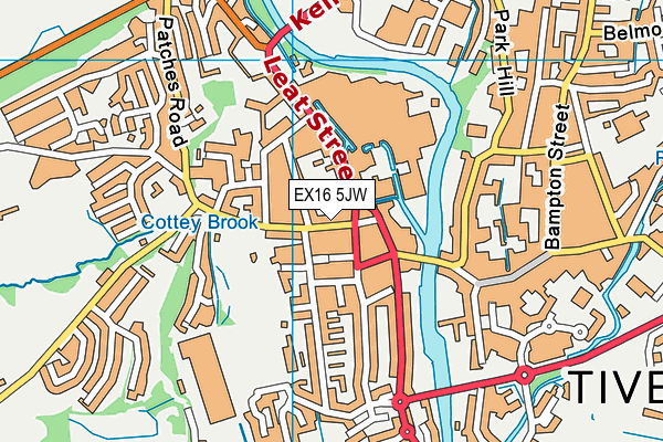 EX16 5JW map - OS VectorMap District (Ordnance Survey)