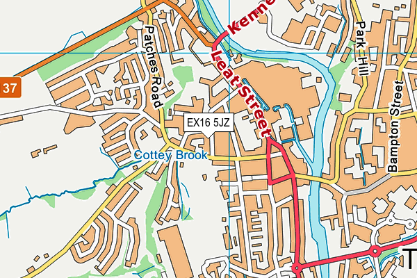 EX16 5JZ map - OS VectorMap District (Ordnance Survey)