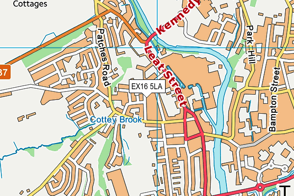 EX16 5LA map - OS VectorMap District (Ordnance Survey)