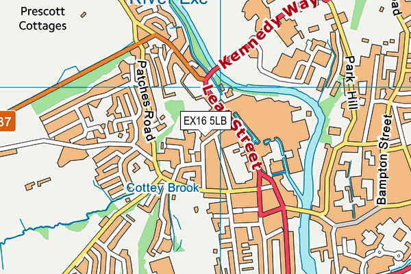 St John's Catholic Primary School map (EX16 5LB) - OS VectorMap District (Ordnance Survey)