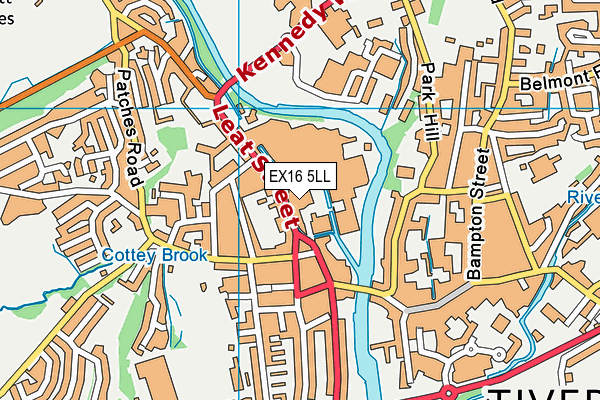 EX16 5LL map - OS VectorMap District (Ordnance Survey)