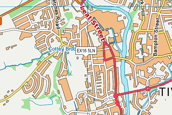 EX16 5LN map - OS VectorMap District (Ordnance Survey)