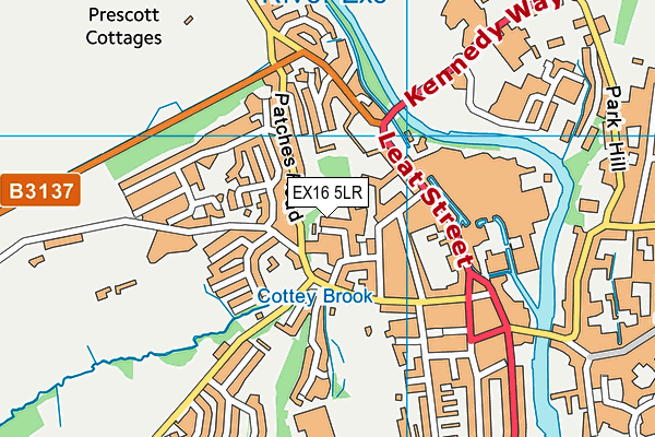 EX16 5LR map - OS VectorMap District (Ordnance Survey)
