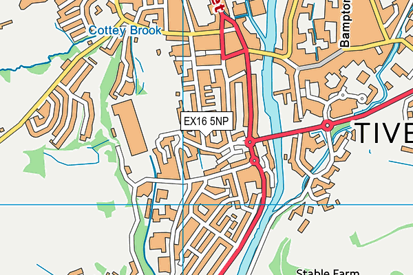 EX16 5NP map - OS VectorMap District (Ordnance Survey)