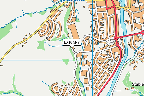 EX16 5NY map - OS VectorMap District (Ordnance Survey)