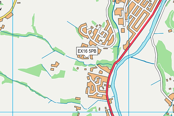 EX16 5PB map - OS VectorMap District (Ordnance Survey)