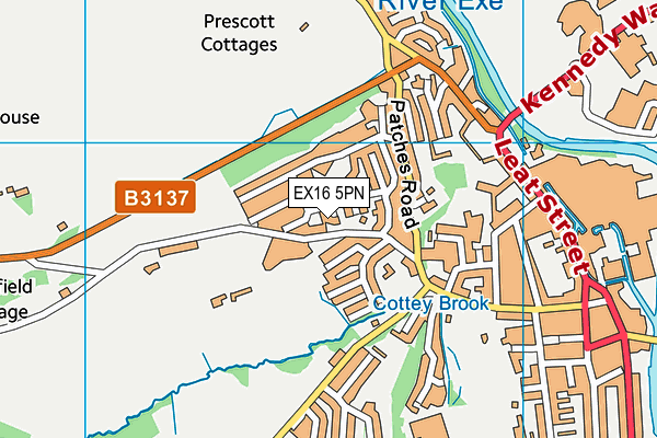 EX16 5PN map - OS VectorMap District (Ordnance Survey)