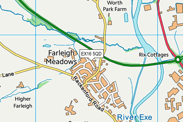 EX16 5QD map - OS VectorMap District (Ordnance Survey)