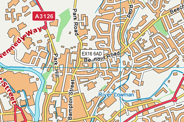 EX16 6AD map - OS VectorMap District (Ordnance Survey)