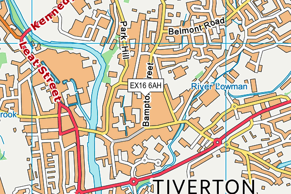 EX16 6AH map - OS VectorMap District (Ordnance Survey)