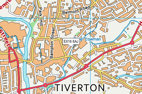 EX16 6AJ map - OS VectorMap District (Ordnance Survey)