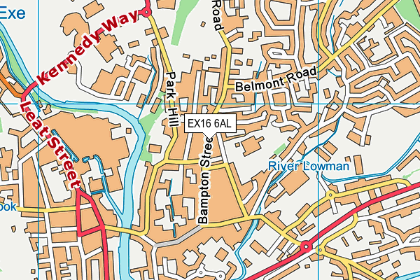 EX16 6AL map - OS VectorMap District (Ordnance Survey)