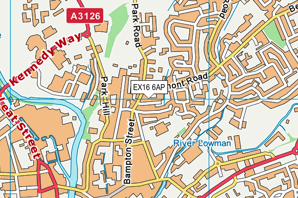 EX16 6AP map - OS VectorMap District (Ordnance Survey)