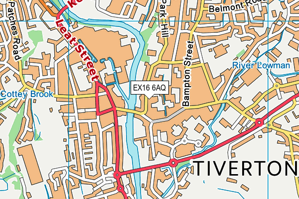 EX16 6AQ map - OS VectorMap District (Ordnance Survey)