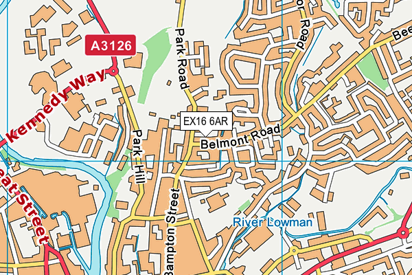 EX16 6AR map - OS VectorMap District (Ordnance Survey)