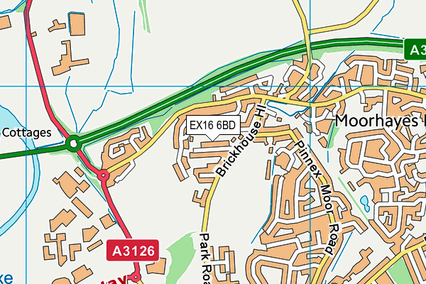 EX16 6BD map - OS VectorMap District (Ordnance Survey)