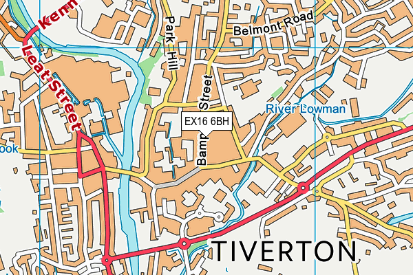 EX16 6BH map - OS VectorMap District (Ordnance Survey)