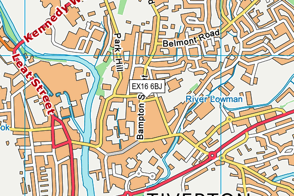 EX16 6BJ map - OS VectorMap District (Ordnance Survey)