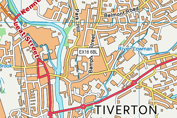 EX16 6BL map - OS VectorMap District (Ordnance Survey)