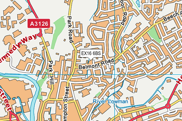 EX16 6BS map - OS VectorMap District (Ordnance Survey)