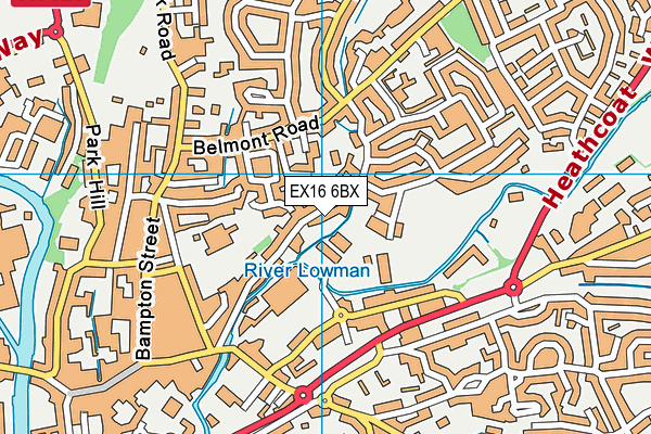 EX16 6BX map - OS VectorMap District (Ordnance Survey)
