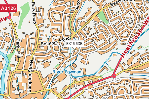 EX16 6DB map - OS VectorMap District (Ordnance Survey)