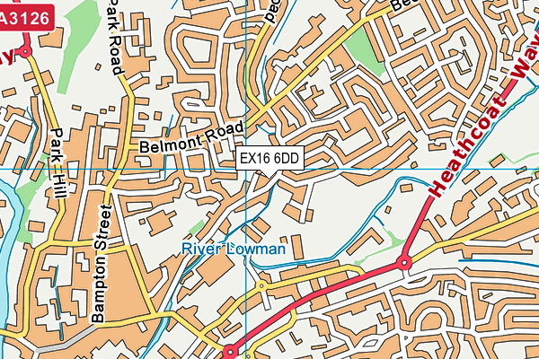 EX16 6DD map - OS VectorMap District (Ordnance Survey)