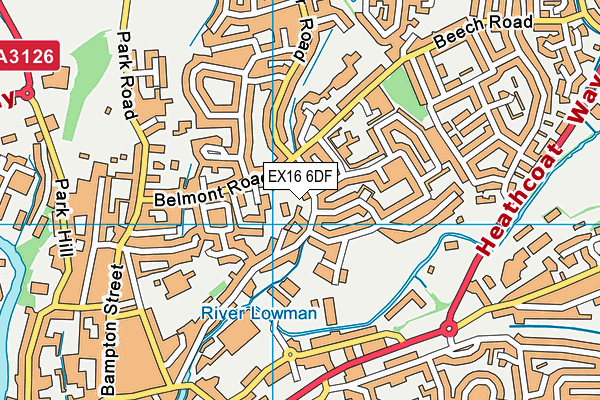 EX16 6DF map - OS VectorMap District (Ordnance Survey)
