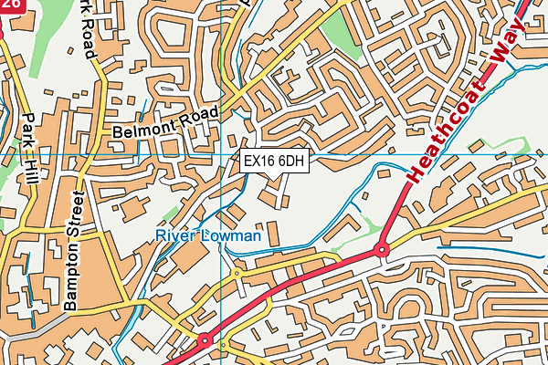 EX16 6DH map - OS VectorMap District (Ordnance Survey)