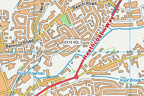 EX16 6DL map - OS VectorMap District (Ordnance Survey)