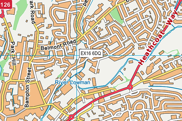 Mid Devon Indoor Bowls Centre map (EX16 6DQ) - OS VectorMap District (Ordnance Survey)