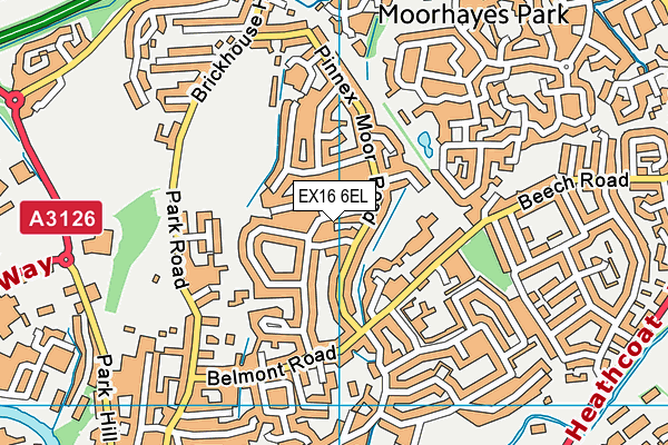 EX16 6EL map - OS VectorMap District (Ordnance Survey)