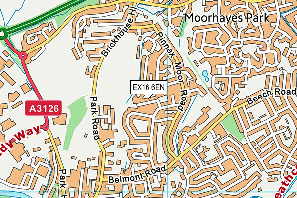 EX16 6EN map - OS VectorMap District (Ordnance Survey)