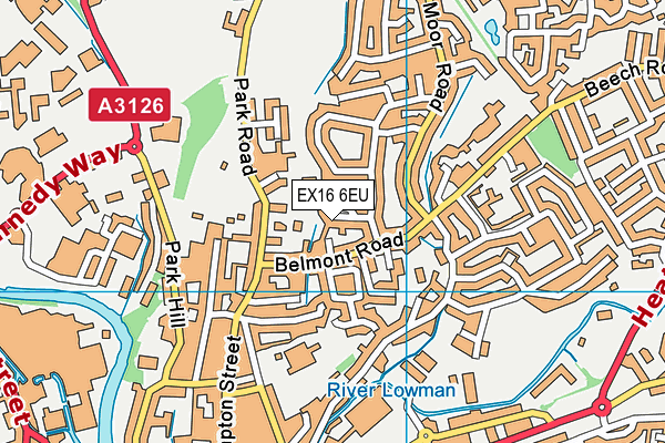 EX16 6EU map - OS VectorMap District (Ordnance Survey)