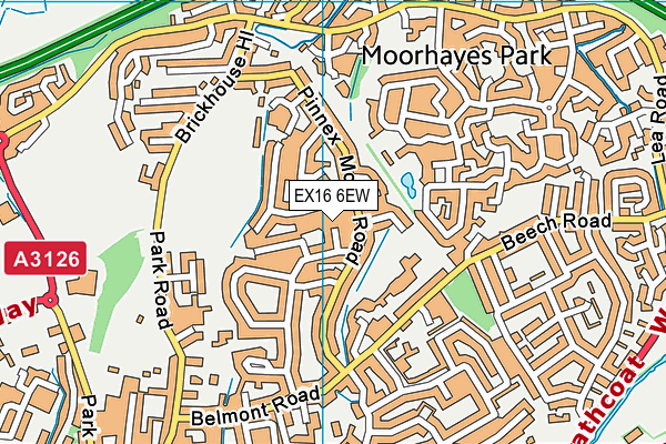 EX16 6EW map - OS VectorMap District (Ordnance Survey)