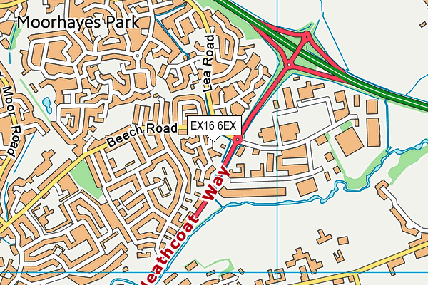 EX16 6EX map - OS VectorMap District (Ordnance Survey)