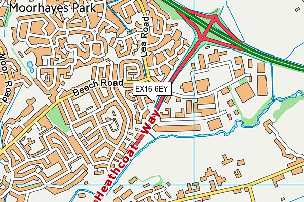 EX16 6EY map - OS VectorMap District (Ordnance Survey)